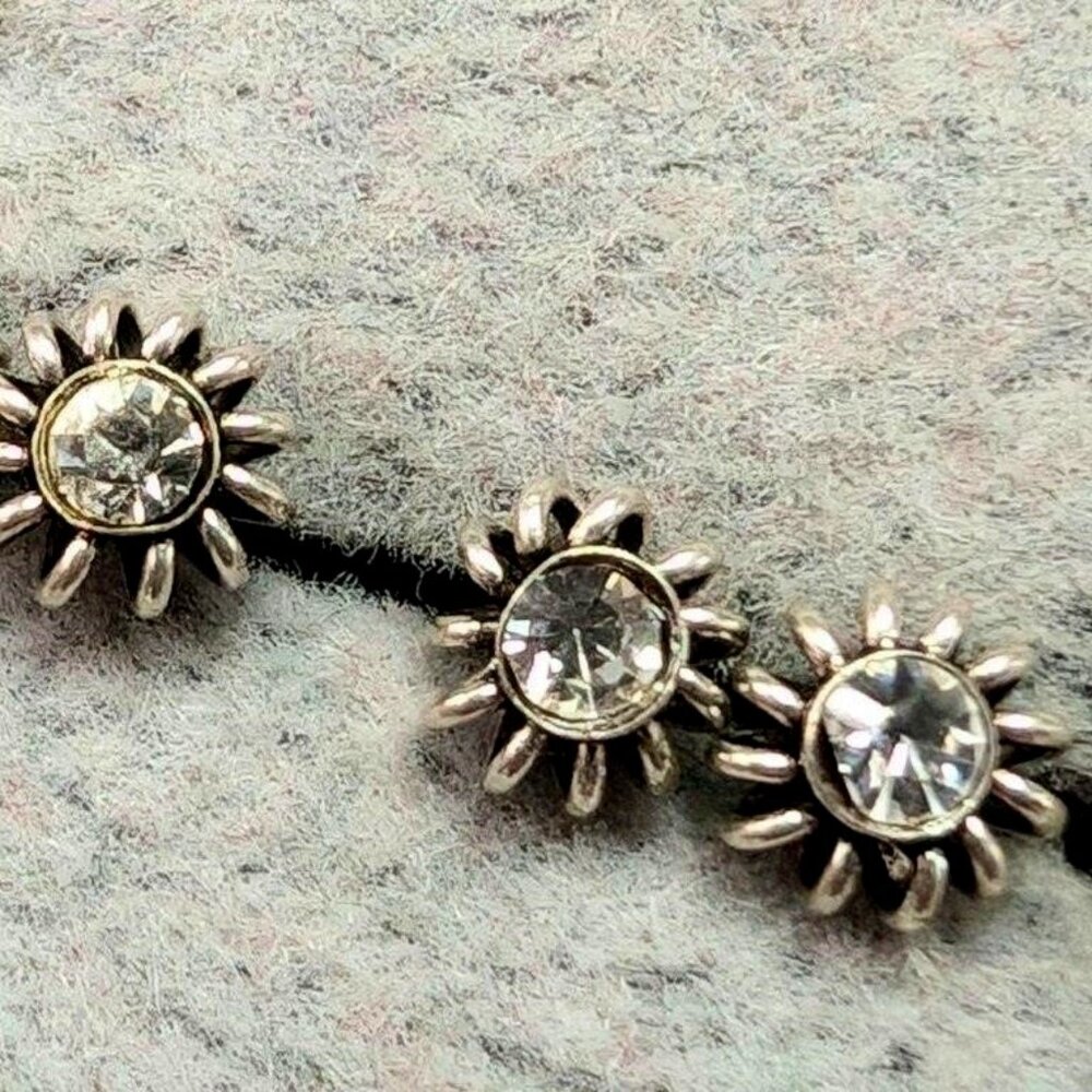 Silver 2 Pairs Earrings.  Gem is unknown.